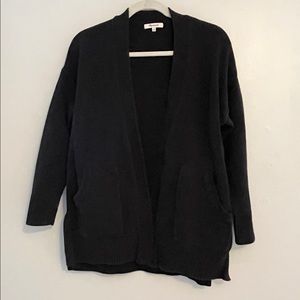Madewell black cotton open cardigan